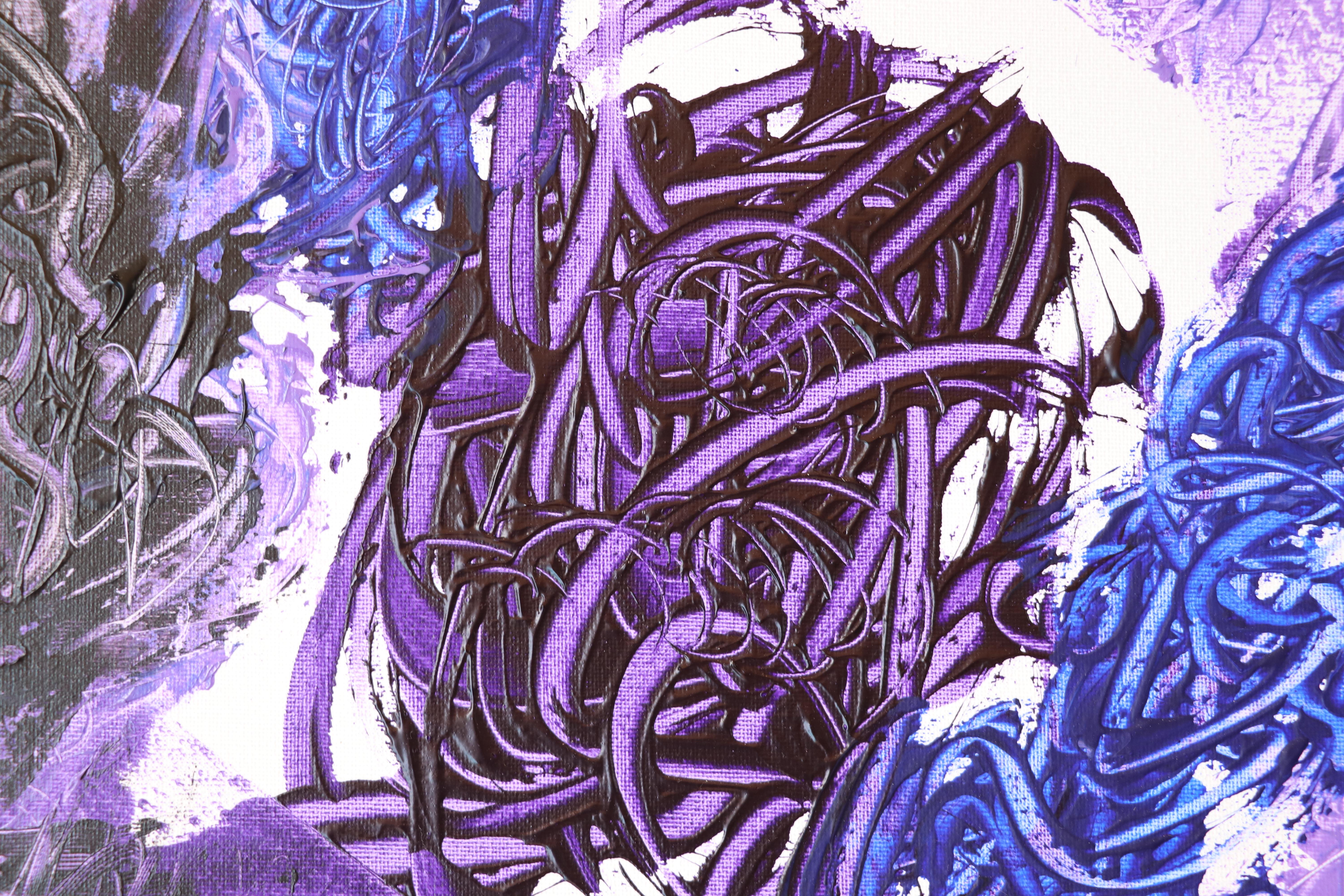 Surrealist Collection Number 6 - Purple Abstract Painting by Sax Berlin