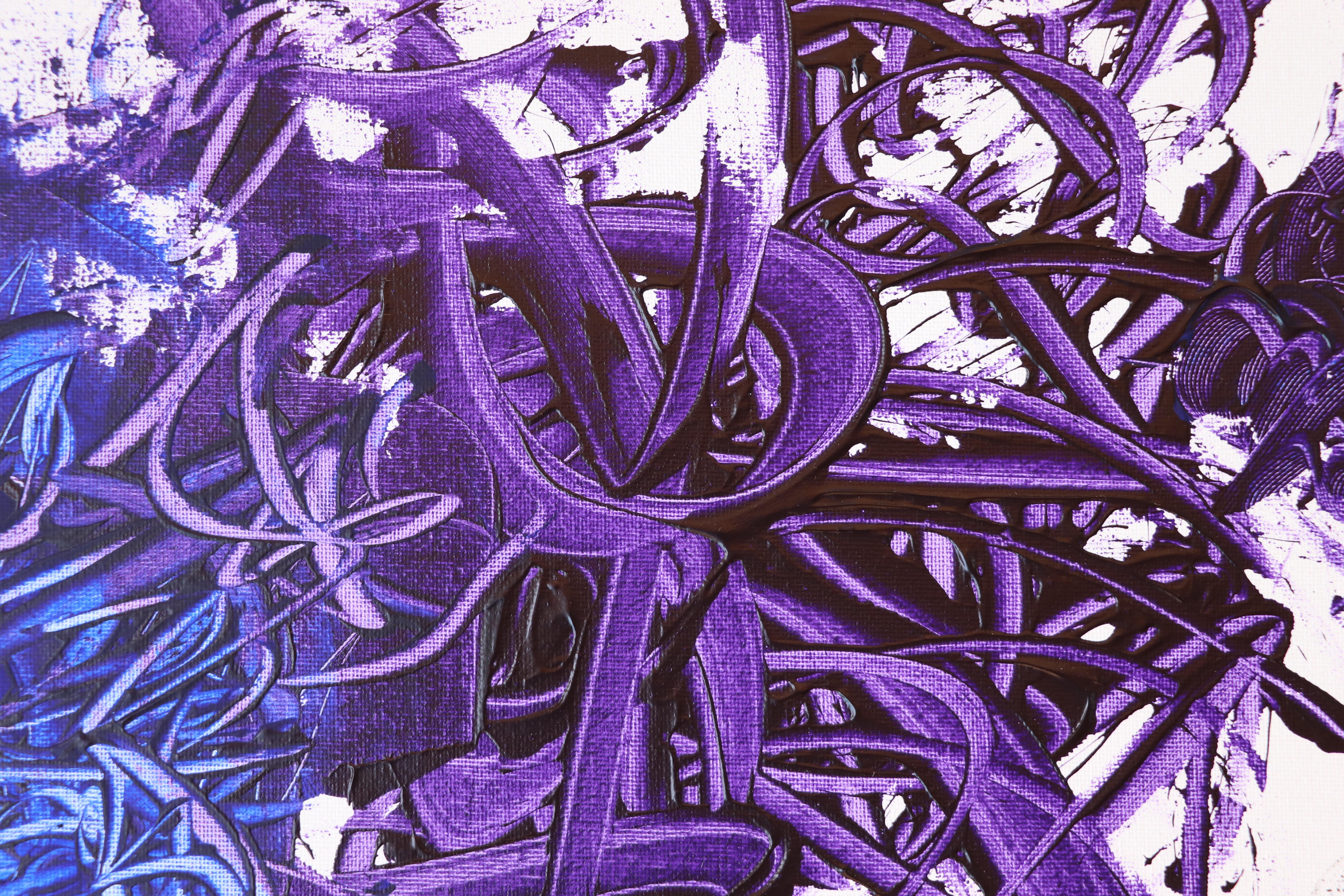Surrealist Collection Number 6 - Purple Abstract Painting by Sax Berlin