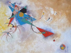 Éléments symphoniques : Peinture abstraite contemporaine à l'huile sur toile de Sax Berlin