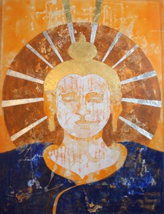 Tathagata: Contemporary Mixed Media Buddha Painting by Sax Berlin