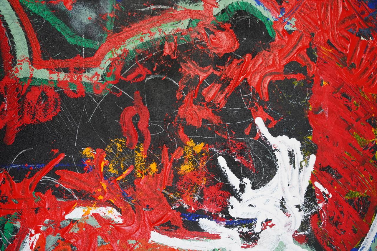 Die Daunenkrone- Crew. Neo-expressionistisches lgemlde (Braun), Abstract Painting, von Sax Berlin
