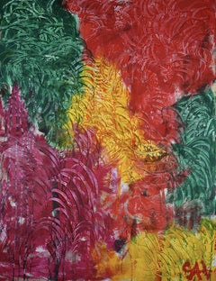 Las Hierbas Caen y Mienten al Caer:  Pintura al óleo abstracta contemporánea