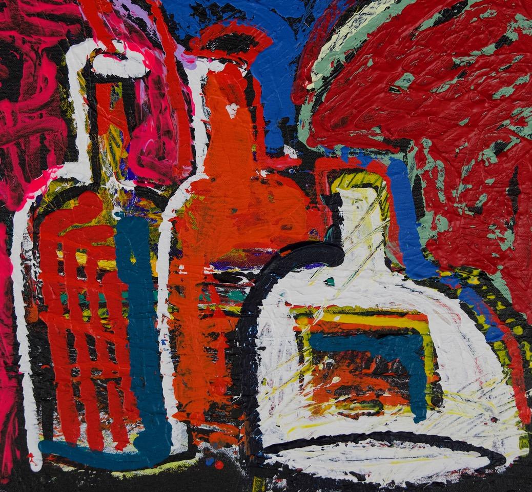 Vignerons:  Pittura ad olio neo espressionista contemporanea di grandi dimensioni - Painting di Sax Berlin