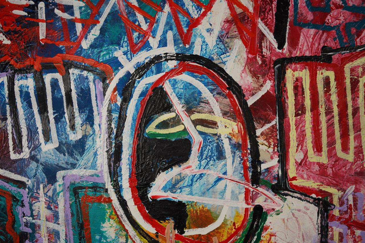 Sax Berlin's Sharp Edge 21st Century NYC Style Renaissance Neo Expressionismus

Das Gemälde No Kings - Wisdom of Washington ist ein Gemälde voller Symbolik und kultureller Bezüge, mit dem Berlin das Erbe würdigt, das der große Führer der Vereinigten