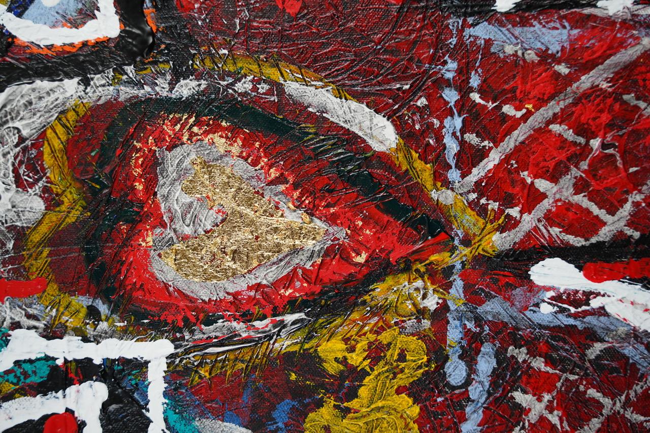 „Westside Watchdawg : The Golden Hearted“.  Großes Ölgemälde des Neo- Expressionismus – Painting von Sax Berlin