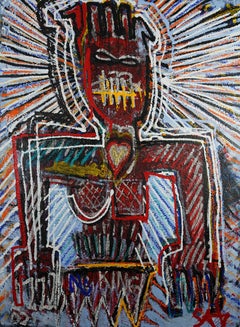 "Westside Watchdawg : El corazón de oro".  Gran cuadro al óleo neoexpresionista