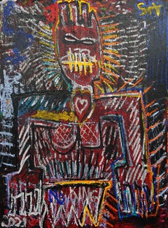 "Westside Watchdawg : These Angels Bite".  Large Neo Expressionist Oil Painting