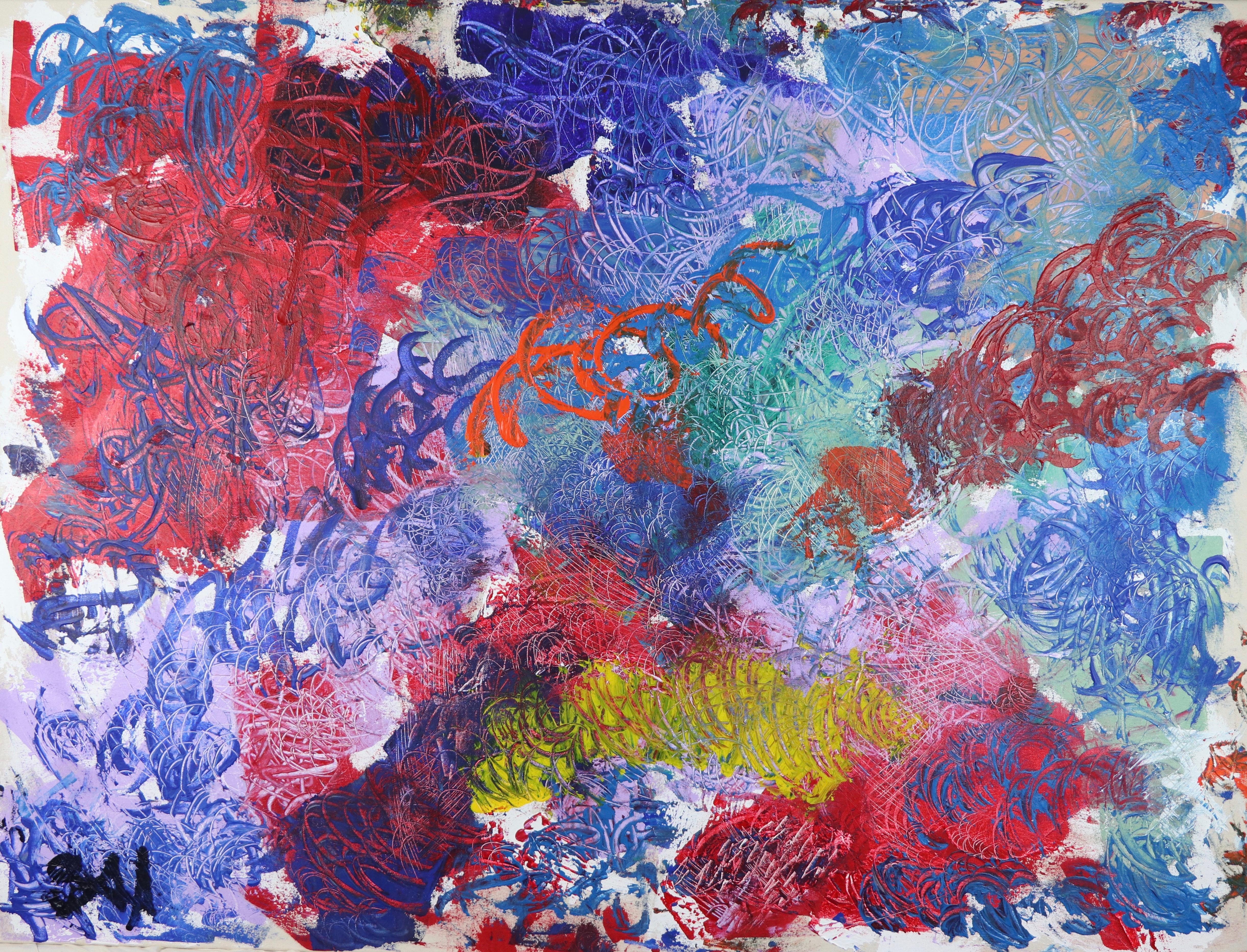 Sax Berlin Abstract Painting - When Inspiration Peaks There Are Galloping Wild Horses.
