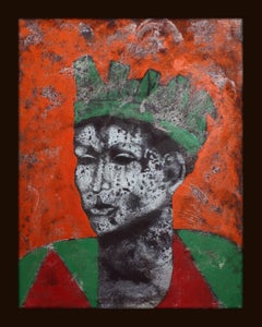 White Faced Harlequin, Contemporary Figurative Painting