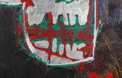 "White Gold Mortality". Contemporary Mixed Media Figurative Painting