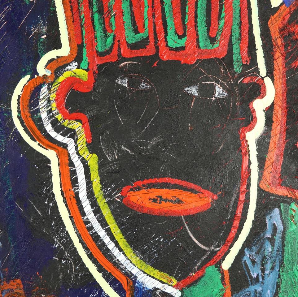 Wise Up We All From Africa. Large Neo Expressionist Painting For Sale 1