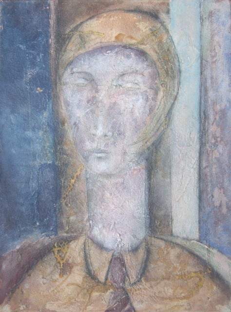 An enigmatic portrait in oils from Berlin, stylised and elongated this person is a mysterious figure. ZiZi was a writer and poet who was a friend of the artist.  It is certainly a really effective work of portrait representation.
All of the pigments