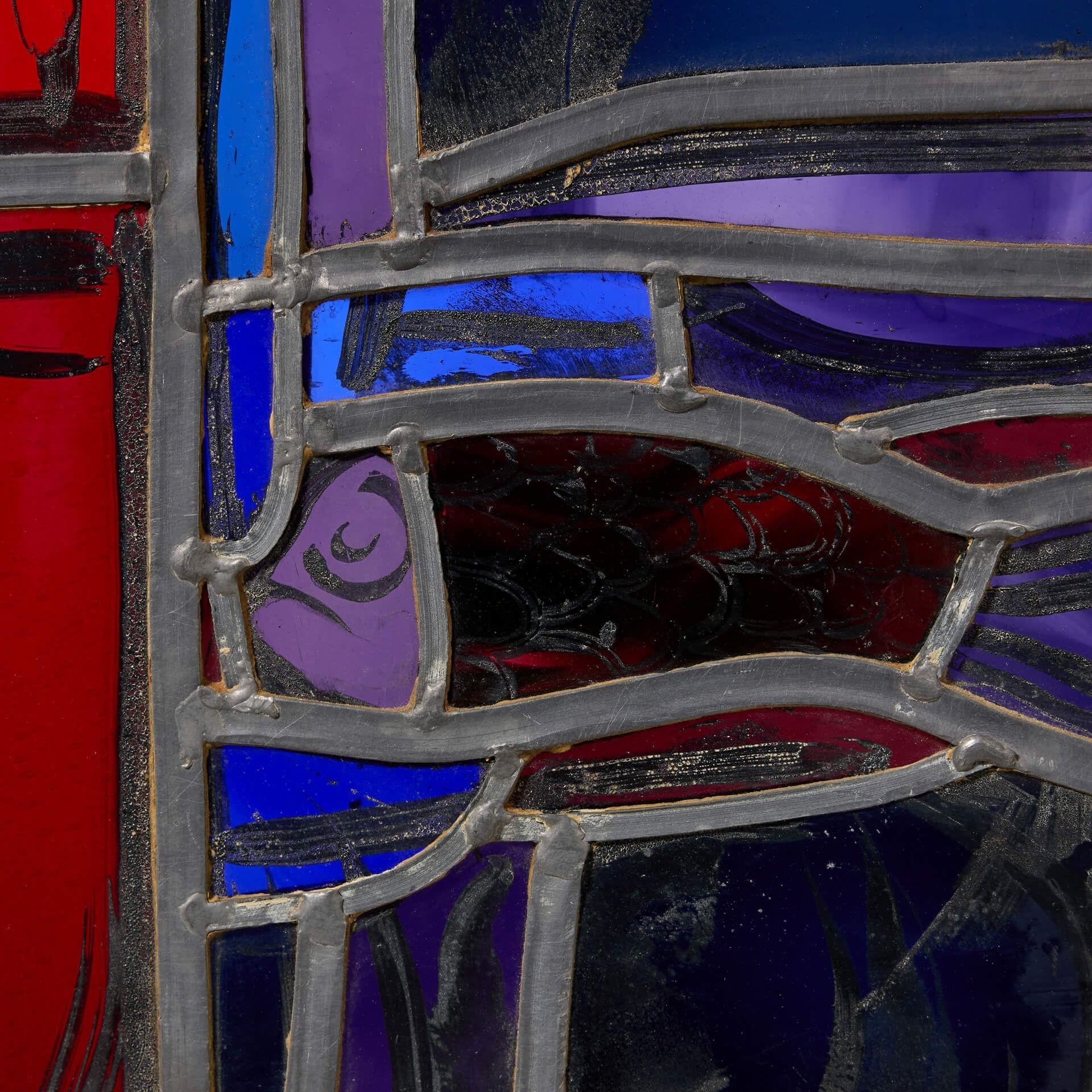 English Sax Shaw (1916-2000) Contemporary Religious Stained Glass Window For Sale