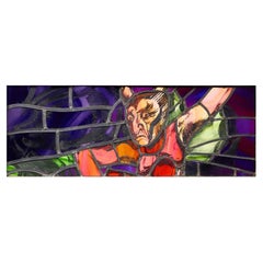 Sax Shaw (1916-2000) Stained Glass Window with Mythical Figure
