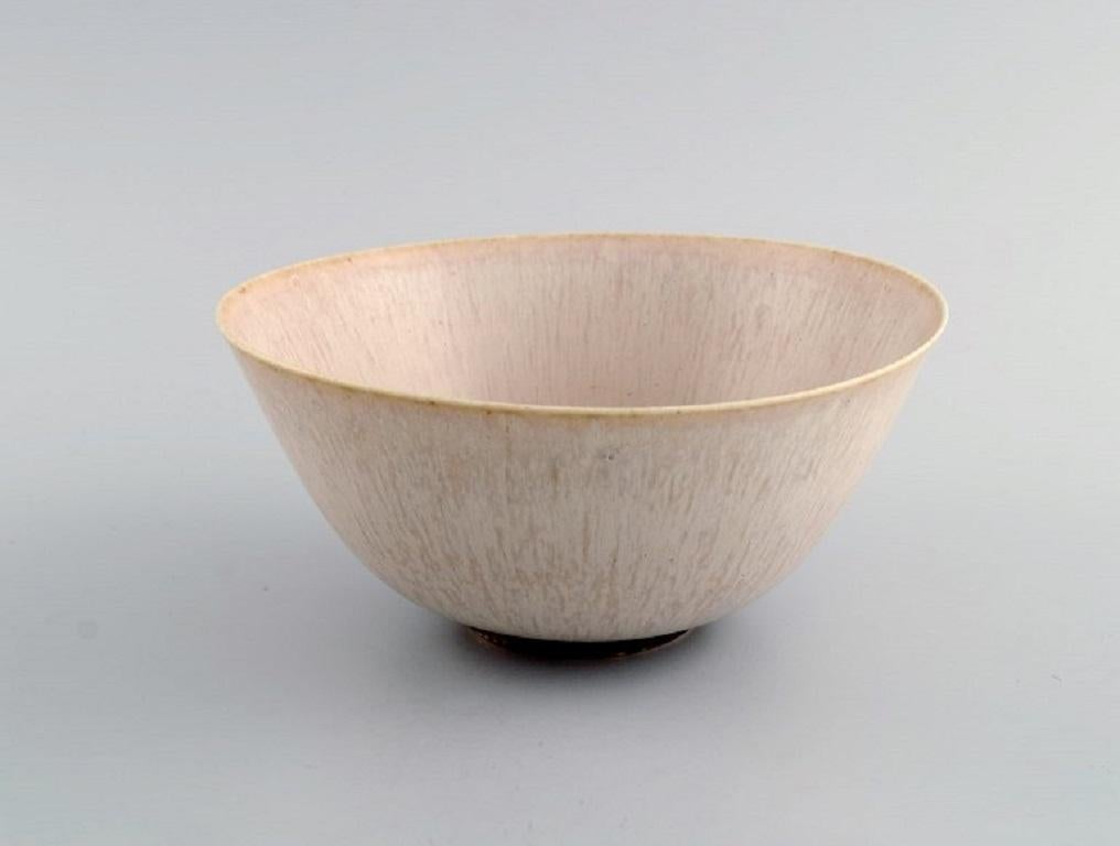 Scandinavian Modern Saxbo Bowl on Foot in Glazed Stoneware, Mid-20th C For Sale