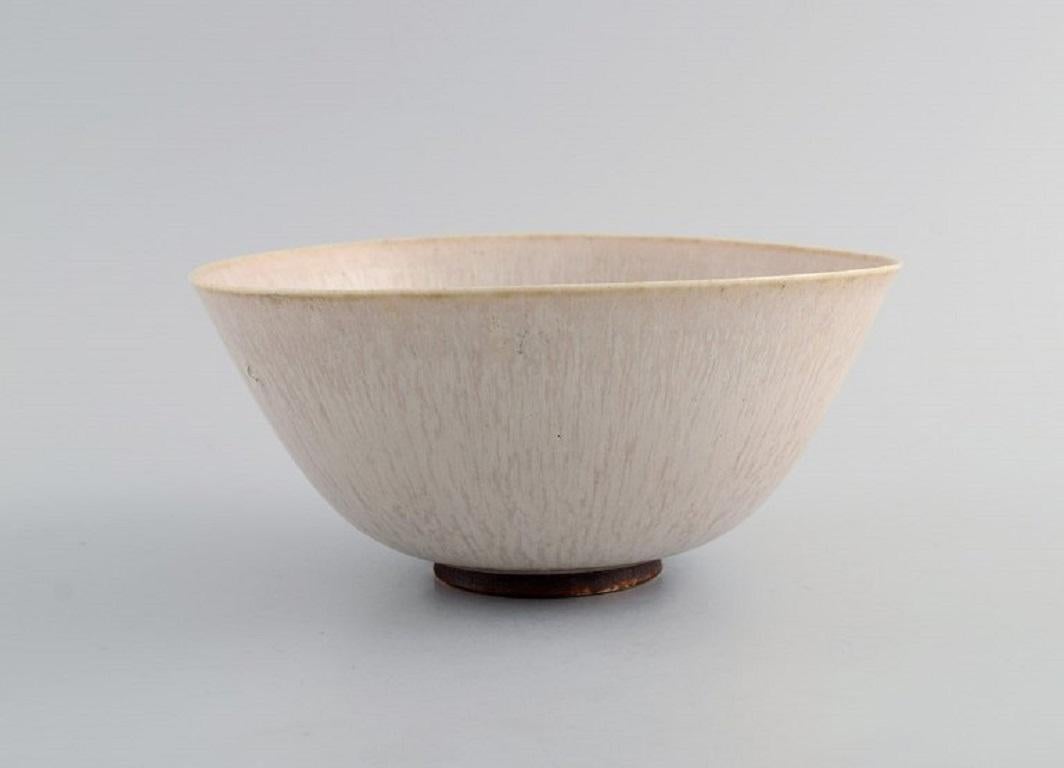 Danish Saxbo Bowl on Foot in Glazed Stoneware, Mid-20th C For Sale