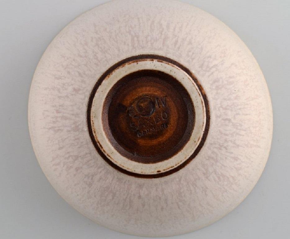 20th Century Saxbo Bowl on Foot in Glazed Stoneware, Mid-20th C For Sale