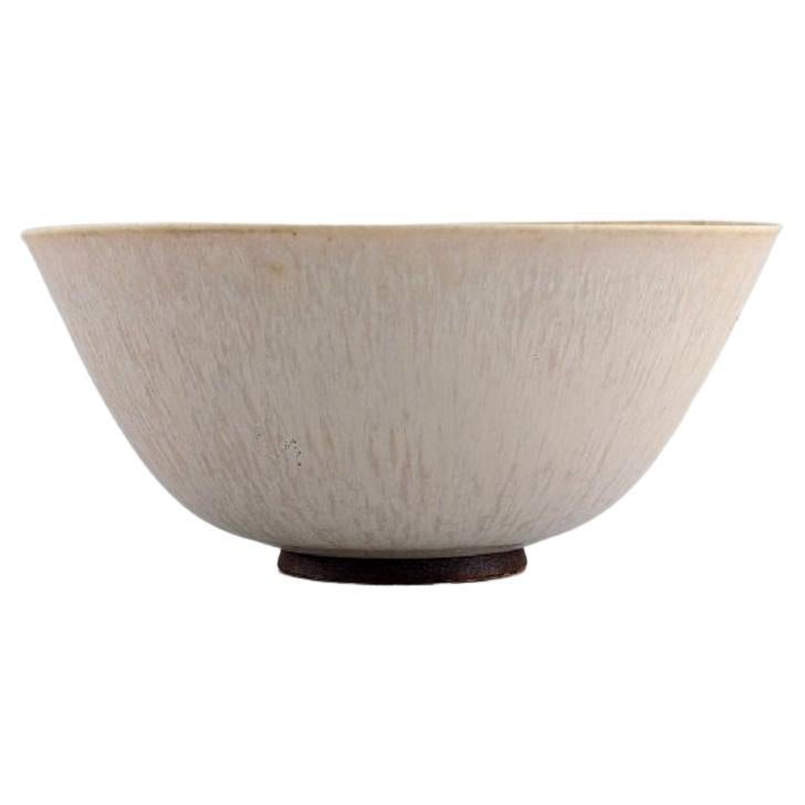 Saxbo Bowl on Foot in Glazed Stoneware, Mid-20th C