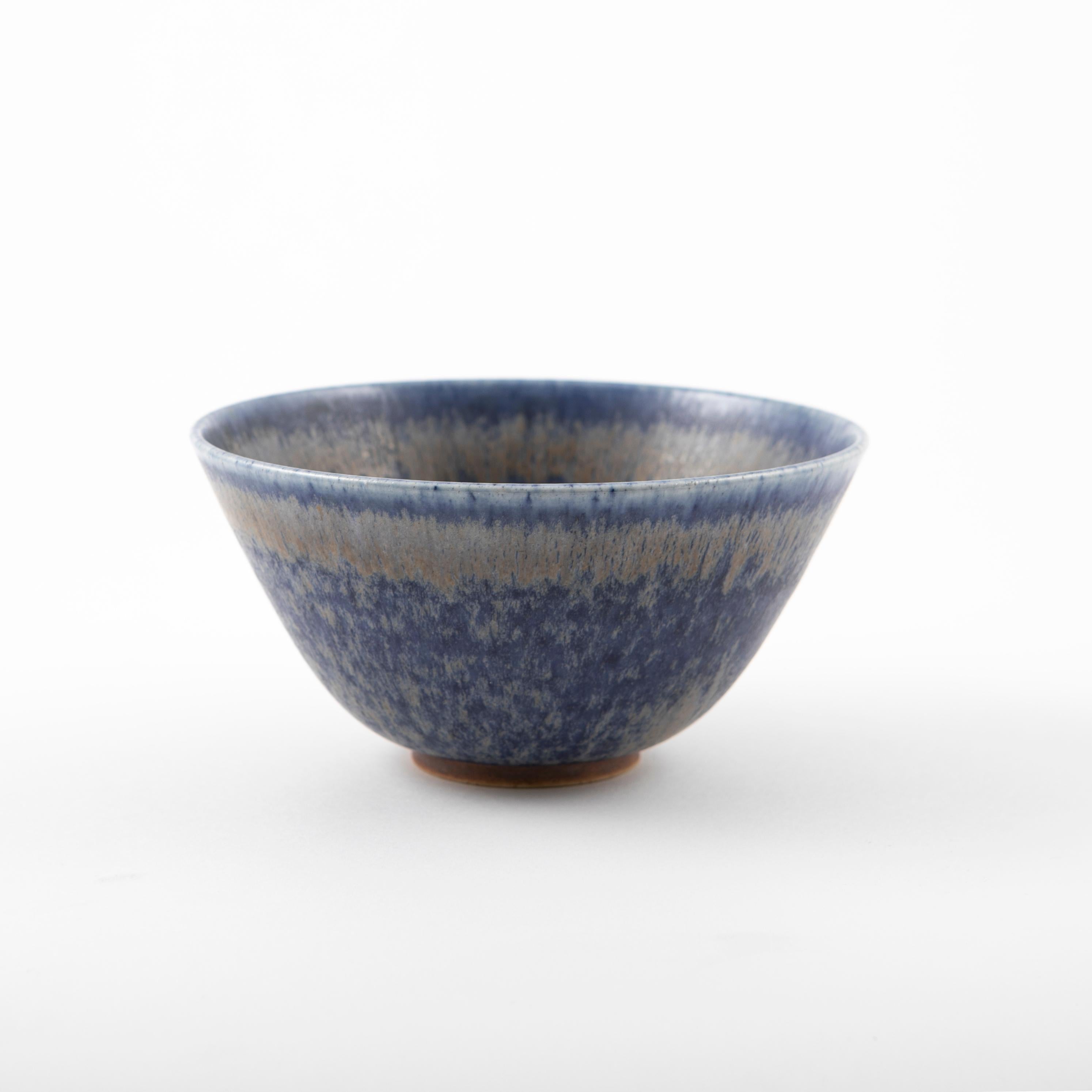 Saxbo Blue Glazed Stoneware Bowl In Good Condition In Kastrup, DK