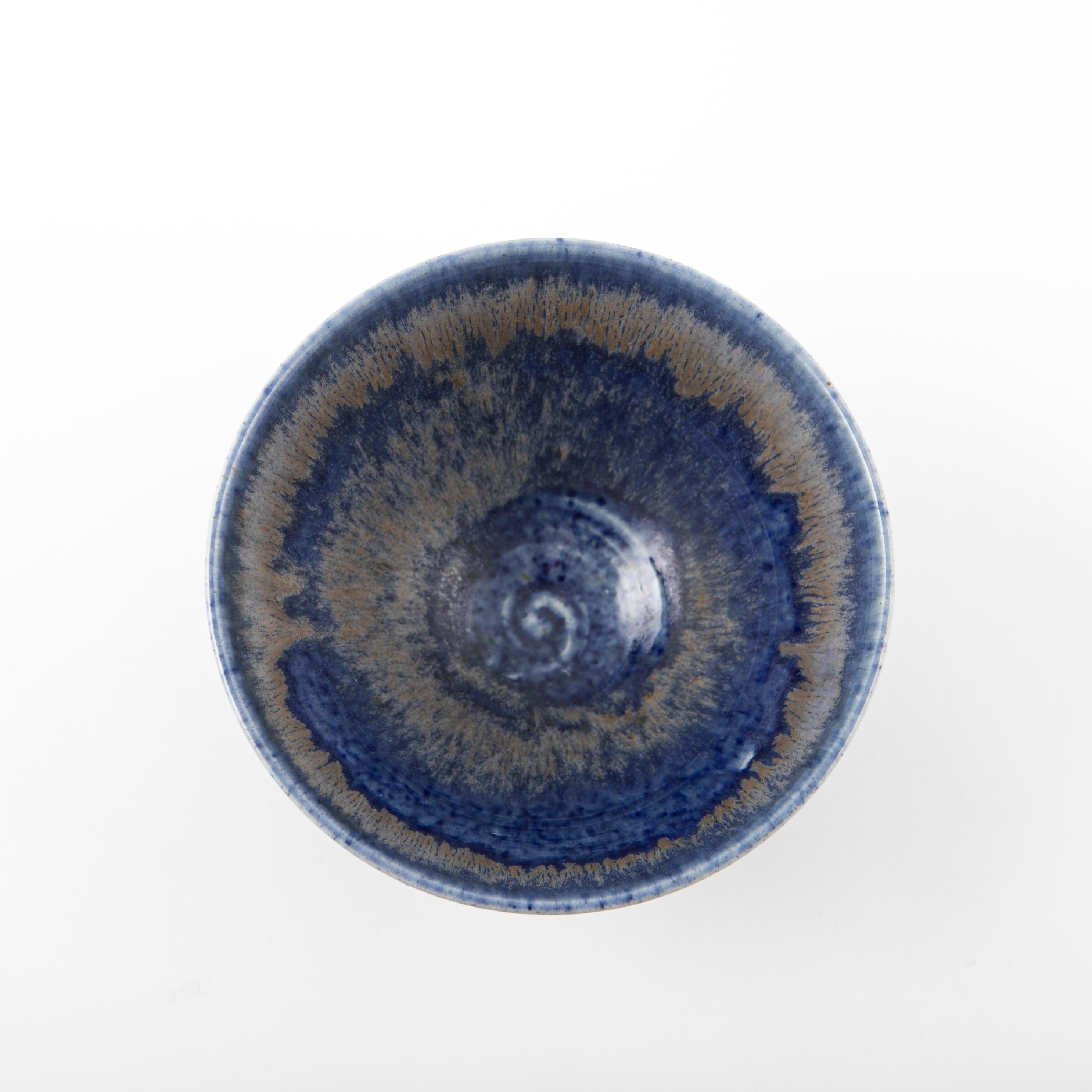 20th Century Saxbo Blue Glazed Stoneware Bowl