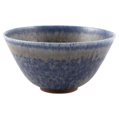 Vintage Saxbo Blue Glazed Stoneware Bowl