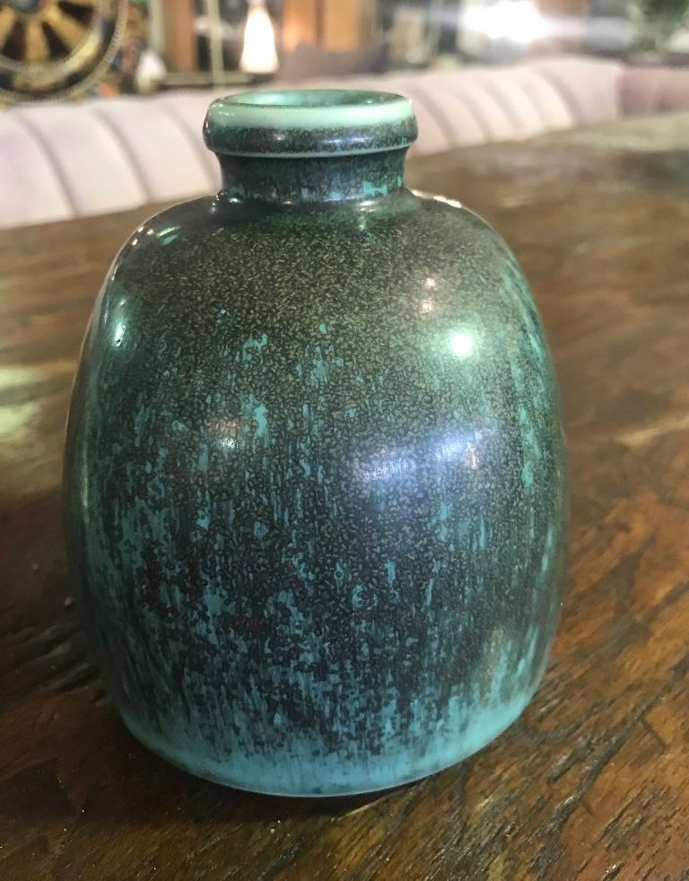 Mid-Century Modern Saxbo Glazed Stoneware Vase/Vessel by Danish Designer Eva Staehr Nielsen