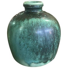 Saxbo Vase/Gefäß aus glasiertem Steingut von der dänischen Designerin Eva Staehr Nielsen