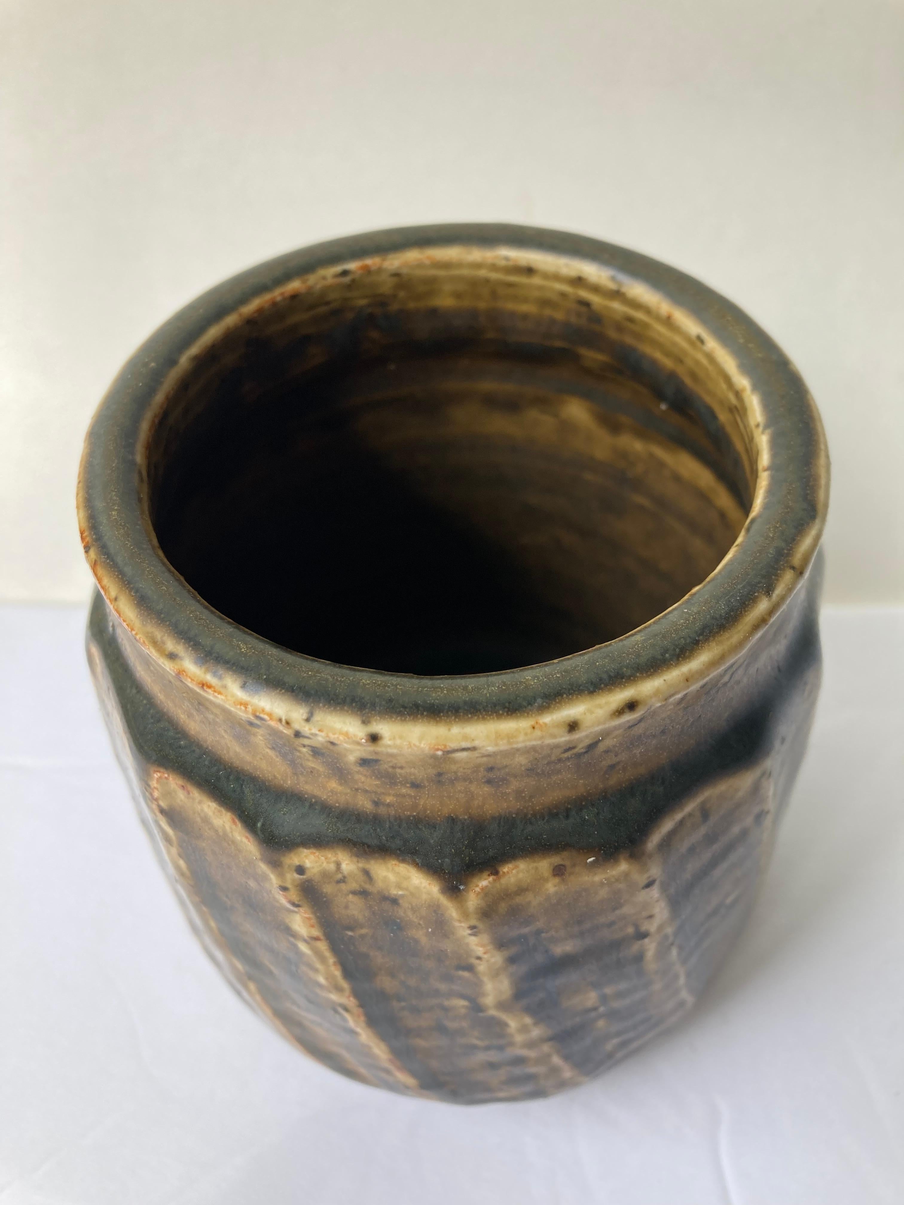 Modern Saxbo glazed vase ceramic/stoneware by Edith Sonne , signed/marked For Sale
