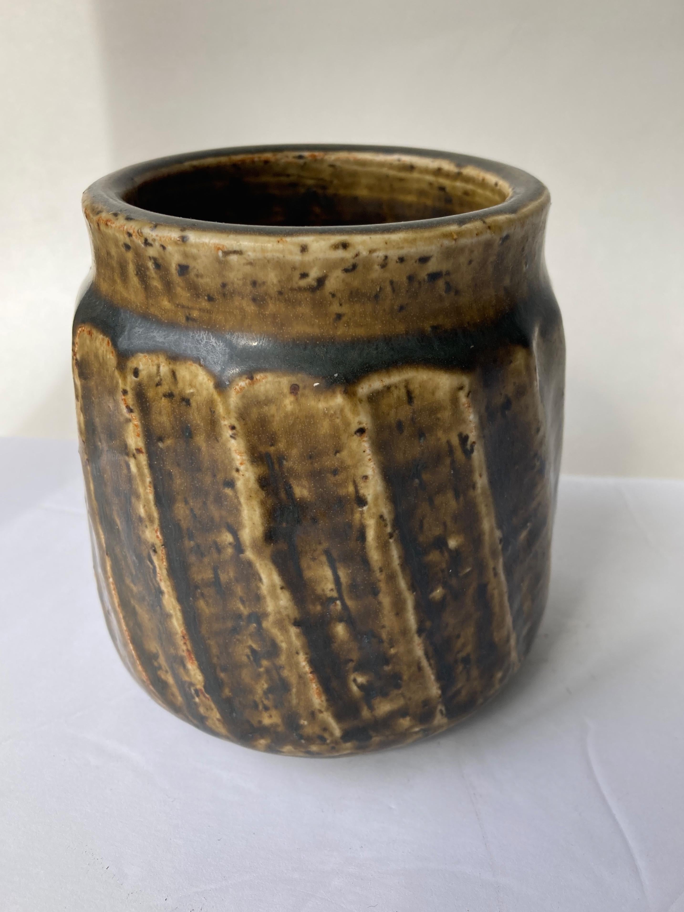 Danish Saxbo glazed vase ceramic/stoneware by Edith Sonne , signed/marked For Sale