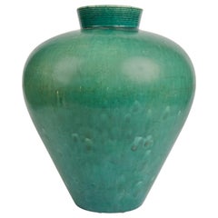 Saxbo Large Vase with Threaded Neck, Denmark, 20th Century