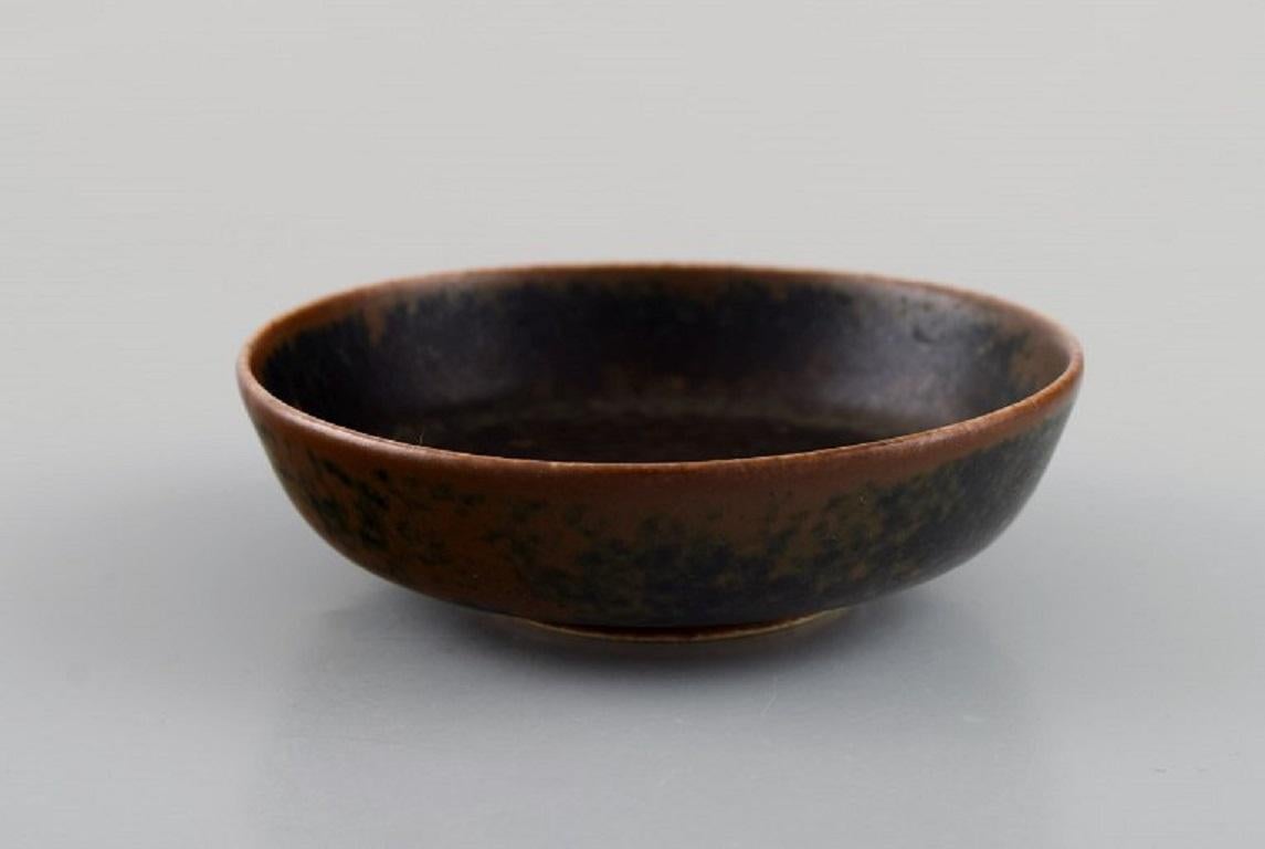 Scandinavian Modern Saxbo Miniature Bowl in Glazed Ceramics, Mid-20th C. For Sale