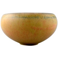 Saxbo, Stoneware Bowl in Modern Design, Glaze in Yellow Shades
