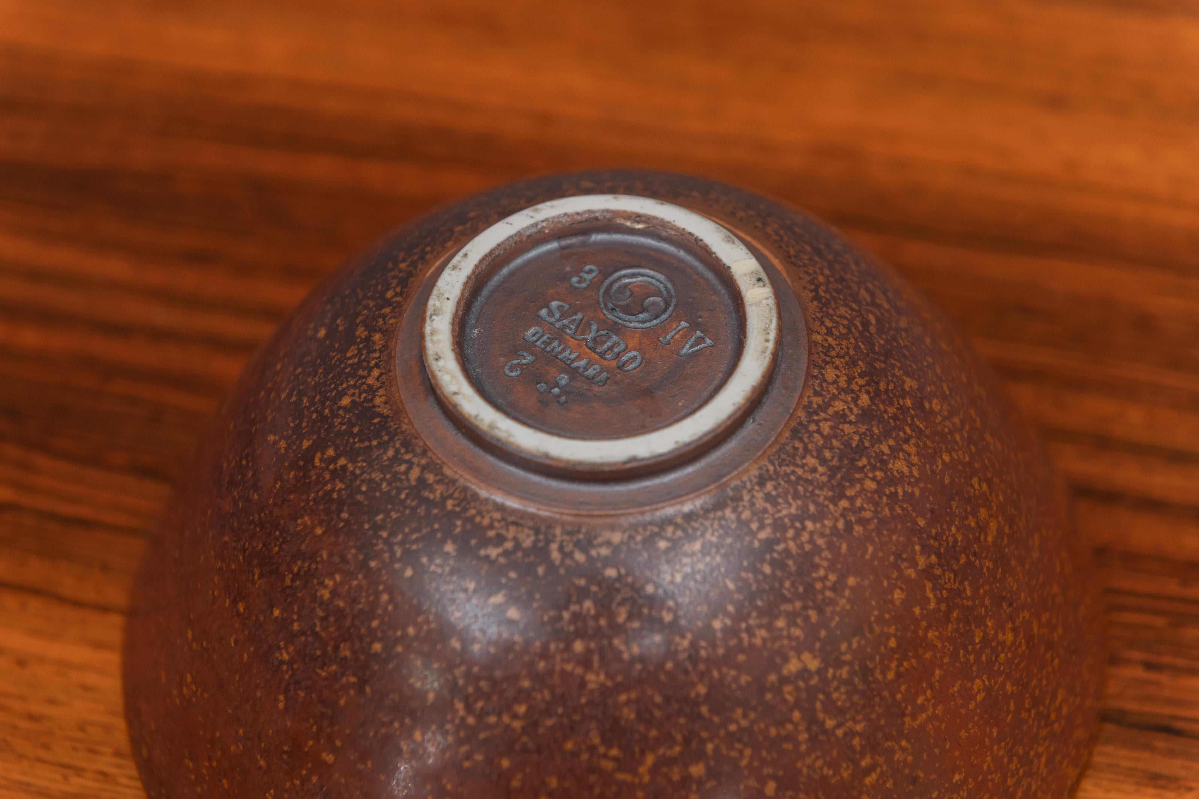 Danish Saxbo Stoneware Ceramic Bowl, Denmark