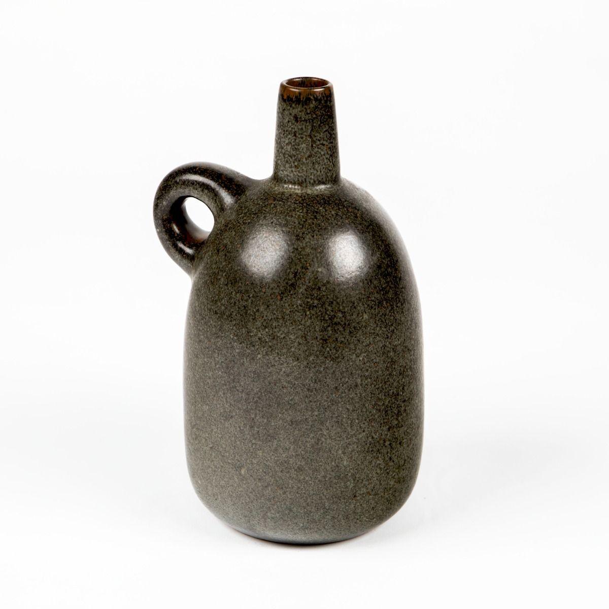 Modern Saxbo Stoneware Pitcher with Rich Brown Glaze by Erik Rahr, Denmark For Sale