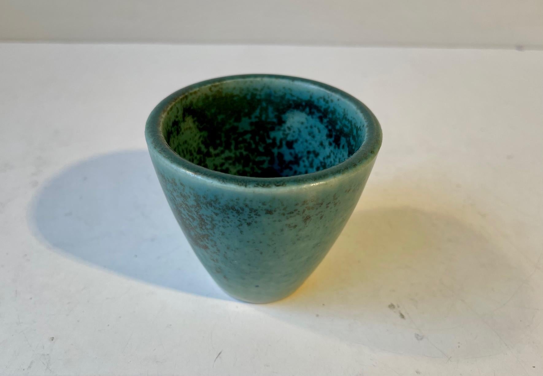 Danish Saxbo Stoneware Sample in Green Glaze, 1950s For Sale