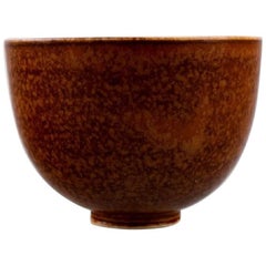 Vintage Saxbo Stoneware Vase in Modern Design, Glaze in Brown Shades