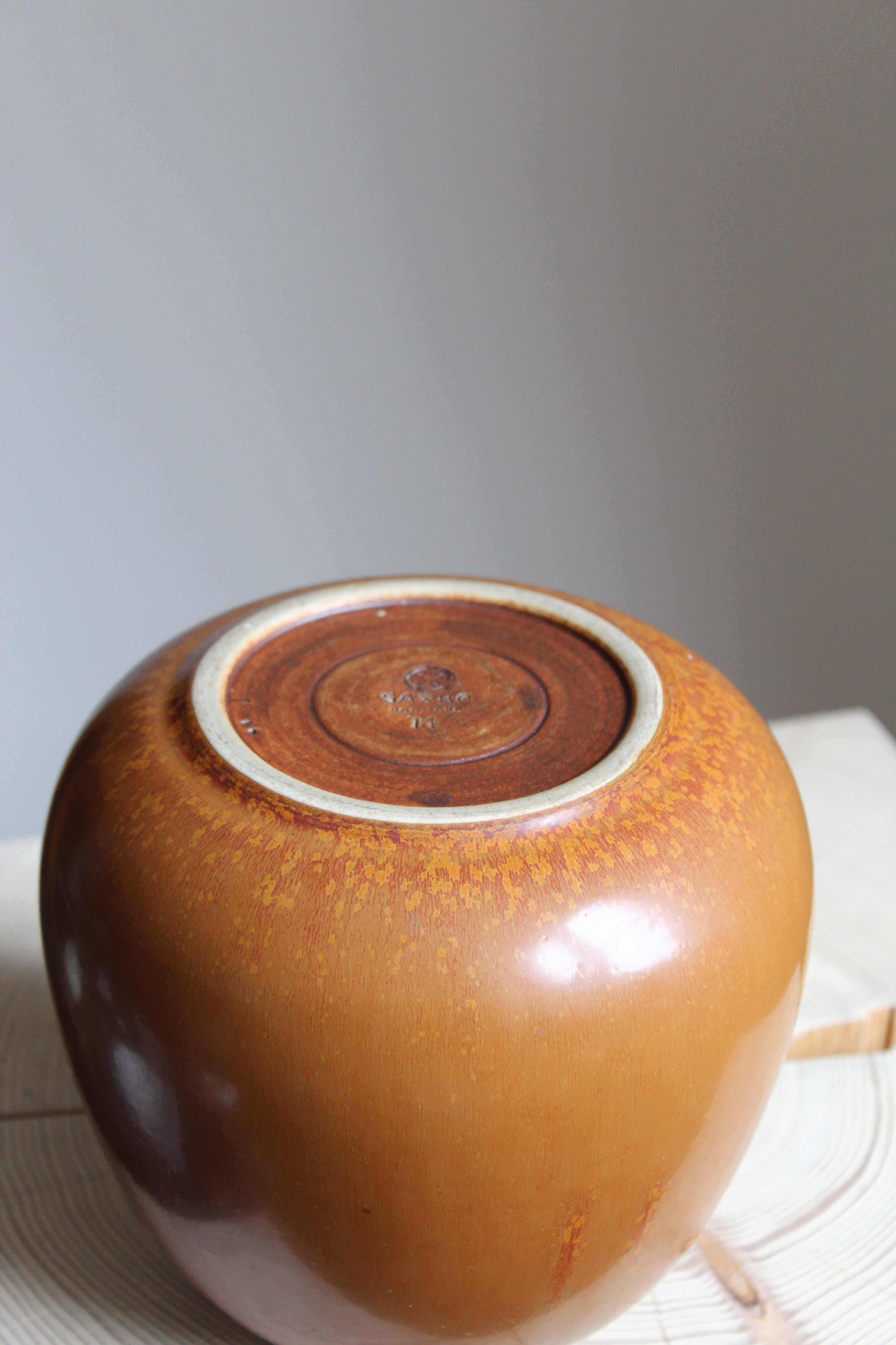 Saxbo, Vase, Glazed Stoneware, Saxbo, Denmark, 1950s In Good Condition In High Point, NC