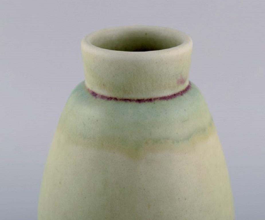 Danish Saxbo Vase in Glazed Ceramics, Beautiful Glaze, Mid-20th C.