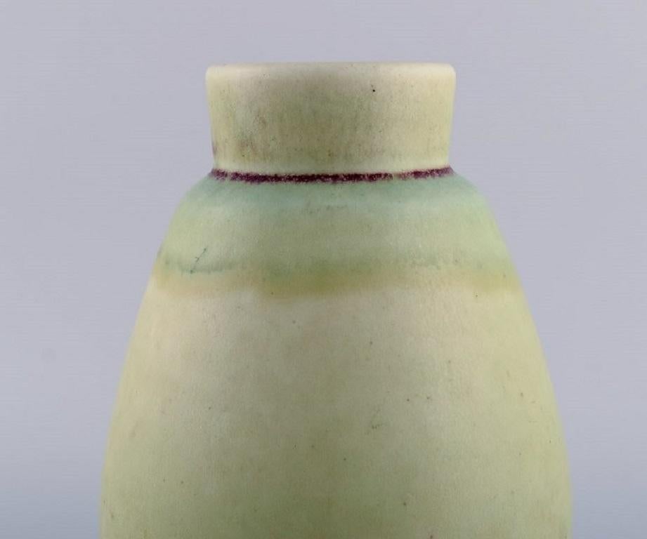 Saxbo Vase in Glazed Ceramics, Beautiful Glaze, Mid-20th C. In Excellent Condition In Copenhagen, DK