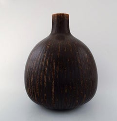 Saxbo, Very Large and Rare Teardrop Shaped Vase with Vertical Fluted Pattern