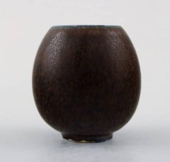 Saxbo, Small Ceramic Vase, Beautiful Glaze in Brown Shades