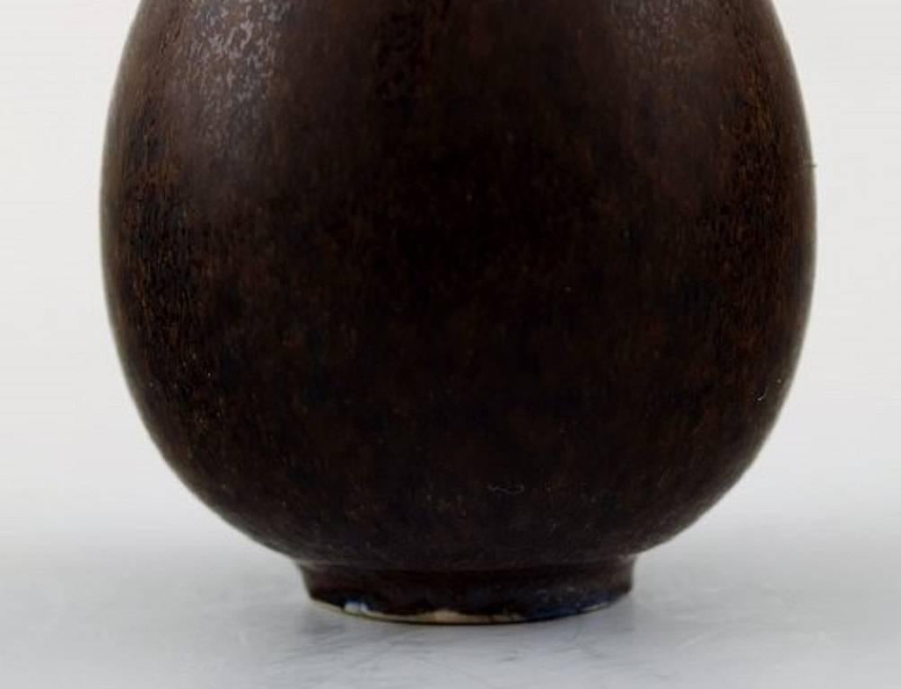 Danish Saxbo, Small Ceramic Vase, Beautiful Glaze in Brown Shades
