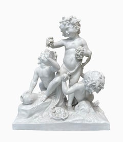 Saxe Volkstedt- Rudolstadt - Bacchus & Puttis In Biscuit , XVIIIth century