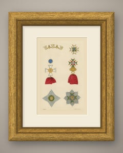 Saxe Weimar, Order of the White Falcon, Plate LXXVII, Wood Engraving, 1844