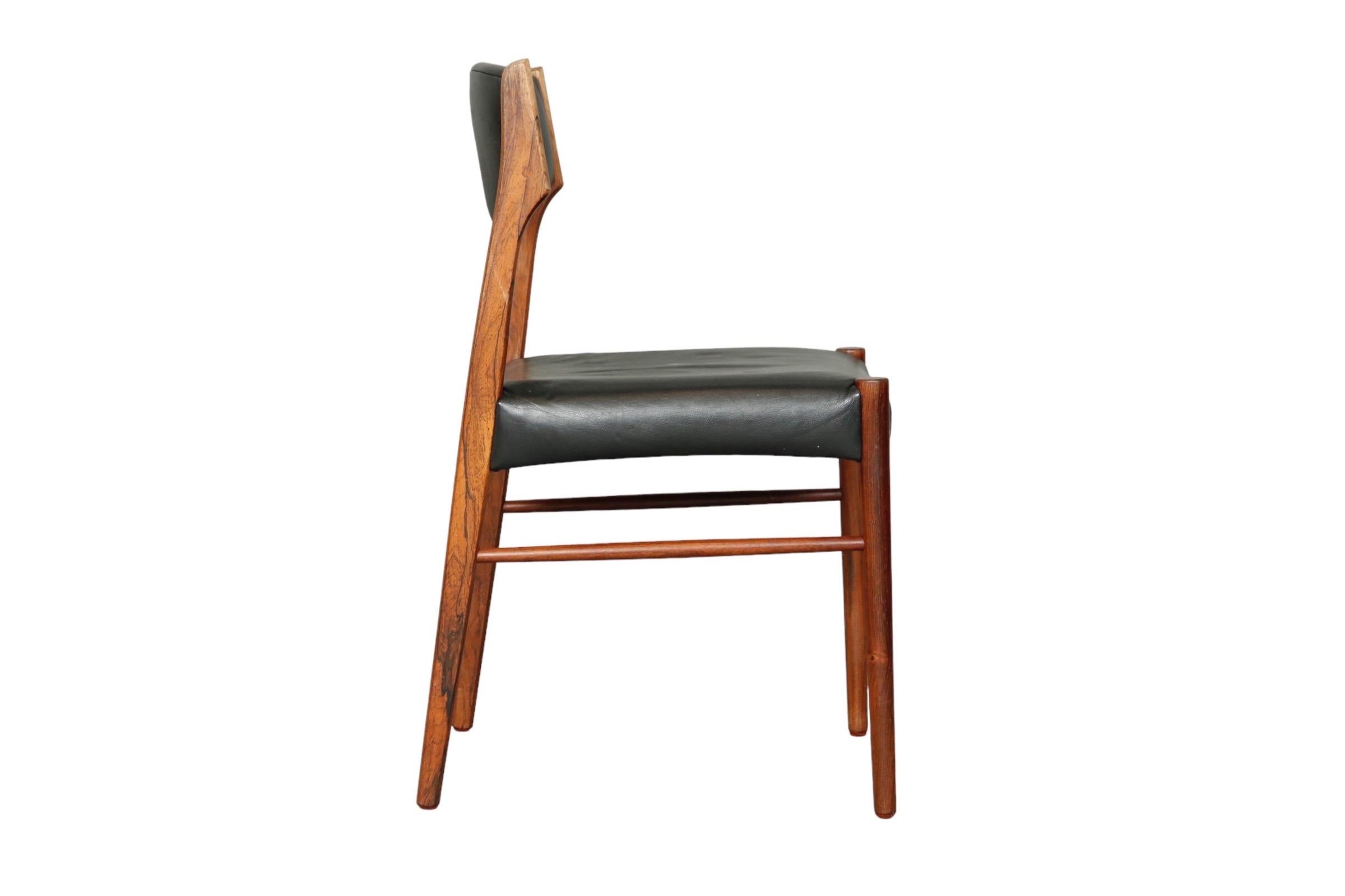 Saxkjobing Savvaerk Stolefabrik Mid Century Rosewood Dining Chairs Set of 6 In Good Condition In Hudson, NY