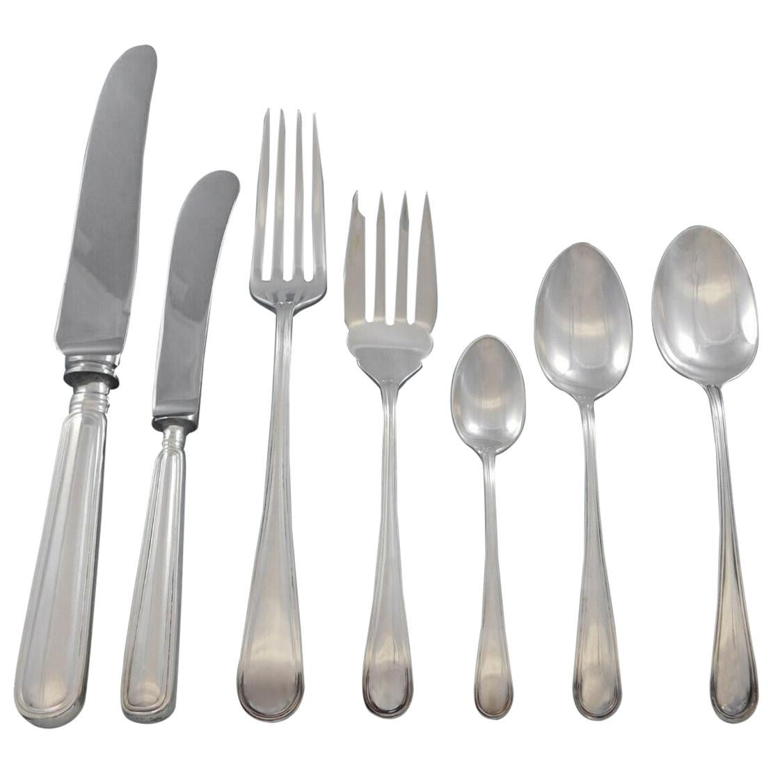 Saxon by Birks Canada Sterling Silver Flatware Set for 8 Service 63 Pieces