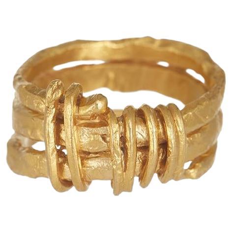 Saxon Ring is handcrafted from 24ct gold-plated bronze For Sale