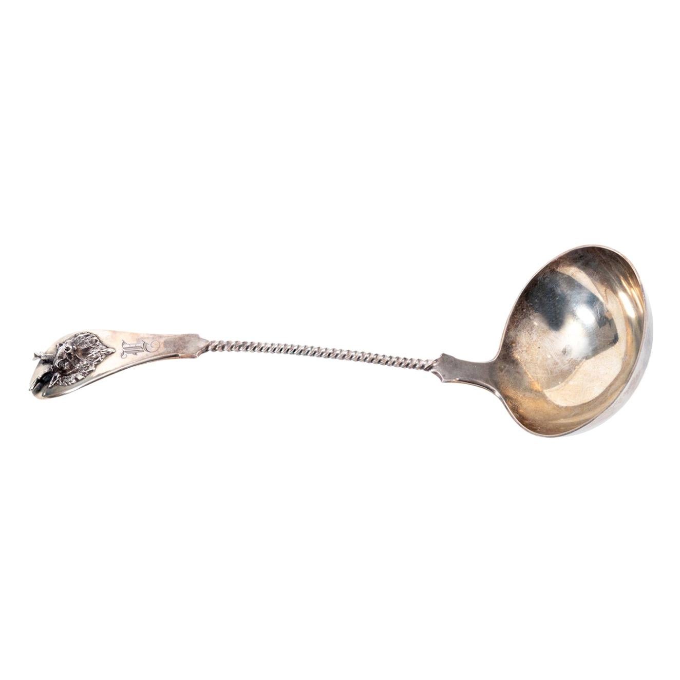 Saxon Stag by Gorham in Sterling Silver Ladle For Sale