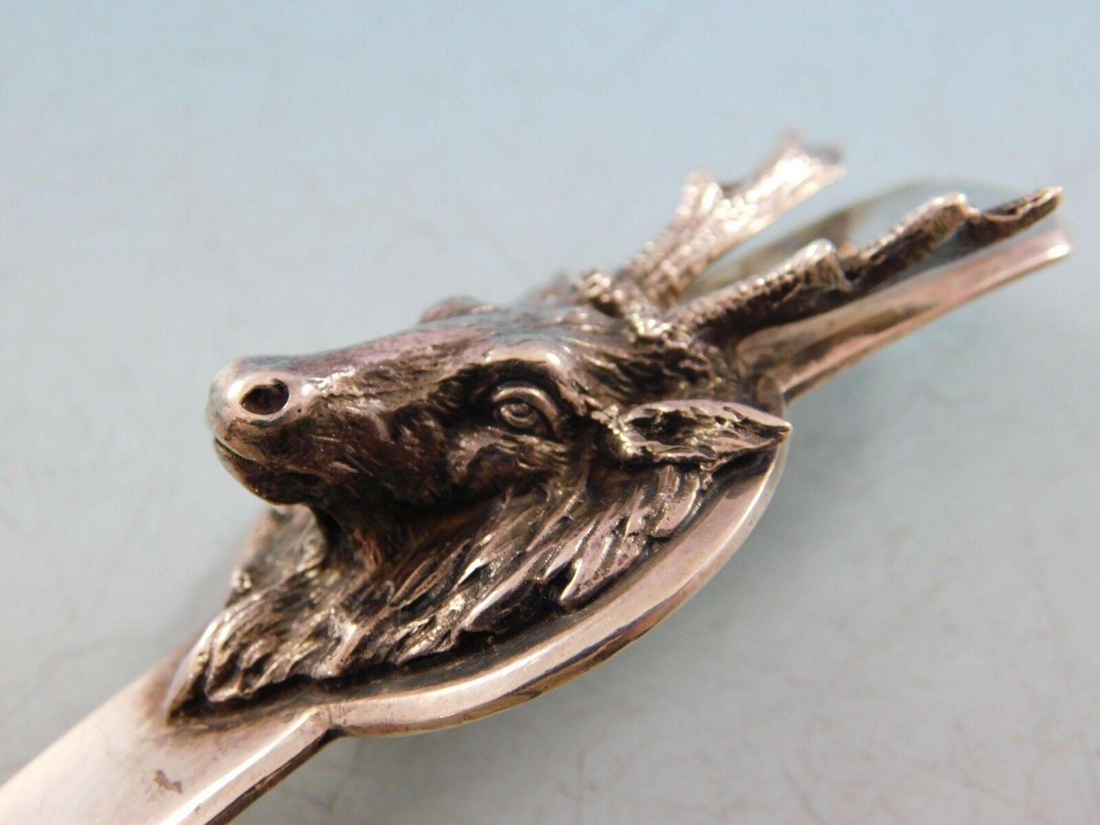 20th Century Saxon Stag by Gorham Sterling Silver Berry Spoon 3D Applied Figural
