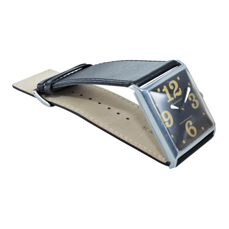 Saxony Art Deco Style Oversized Watch, circa 1980s 6